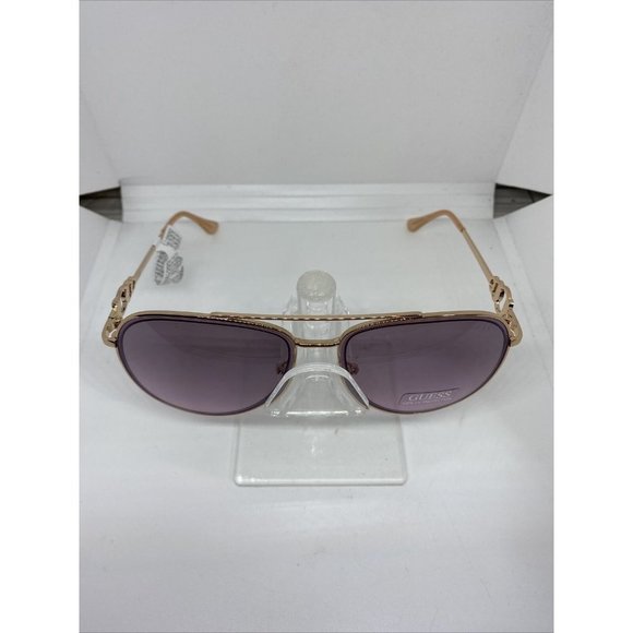 Guess GF0344 28U Aviator Pilot Sunglasses Rose Gold Lavender Lens 56-17-135 *2 - Picture 2 of 7